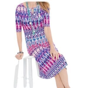 Chico's Ikat Jersey Shift Dress